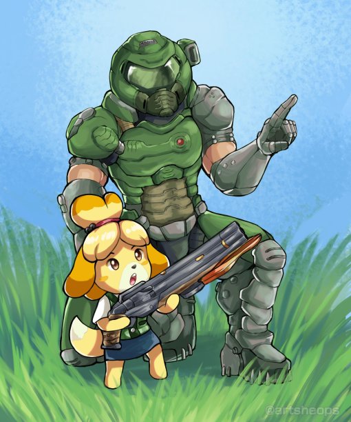 Doom и Animal Crossing: косплеерша показала образ, объединяющий Думгая и Изабель